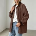 thumbnail image 6 of Nestiefly Women Button Down Barn Jackets Fall Fashion Lightweight Casual Office Work Shacket with Front Deep Pockets Coffee S, 6 of 9