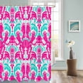 thumbnail image 3 of Fabric Shower Curtain, Red Lines Flowers Abstract Art Shower Curtains with 12 Hooks Waterproof Machine Washable Bath Curtains for Bathroom, 72 x 96in, 3 of 6