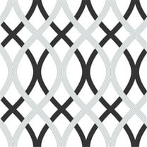 Lattice Peel and Stick Wallpaper, Blue & Silver