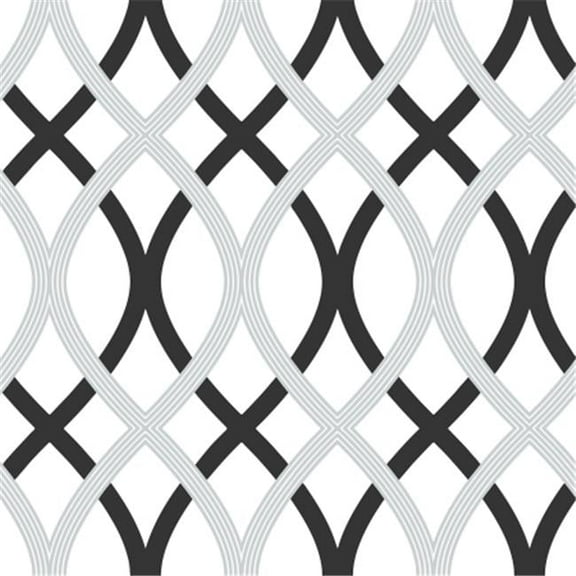 Lattice Peel and Stick Wallpaper, Blue & Silver