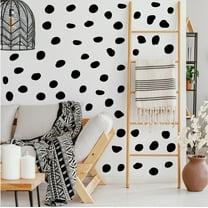 190 Pcs Black Irregular Dots Decals Self-adhesive Round Removable Wall Stickers Vinyl Peel and Stick for Living Room Bedroom Bathroom Playroom Furniture Party Decor