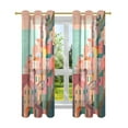 thumbnail image 7 of Yayeee Window Curtains Set of 2 for Living Room Light Filtering 63"x42", Cityscape Painting, 7 of 7