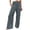 Dark Gray*, variant on Women's Pants Stretch High Waisted Wide Leg Solid Color Casual Bottoms with Pockets Daily Wear Trendy Trip Trousers