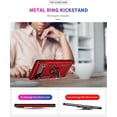thumbnail image 3 of Designed for Google Pixel 6 Case with HD Screen Protectors, Military-Grade Metal Ring Holder Kickstand 15ft Drop Tested Shockproof Cover Case for Pixel 6 Red, 3 of 7