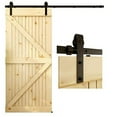 thumbnail image 3 of Sliding Barn Door Hardware Kit, 6FT and 6.6FT, Smooth Silent and Easy to Slide, for Single Wood Door, Easy Installation (J Shape), 3 of 6