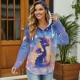 thumbnail image 3 of DISNIMO Dragon Star Printed Hoodies for Women Long Sleeve Sweatshirts V Neck Pullover Tops Trendy Hoodies for Fall Winter, L, 3 of 7