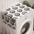 thumbnail image 1 of Abstract Washing Machine Organizer, Monochrome Smiling and Sleeping Sun Illustrations Sketchy Hand Drawn, Anti-slip Fabric Top Cover for Washer and Dryer, Charcoal Grey and White, by Ambesonne, 1 of 1