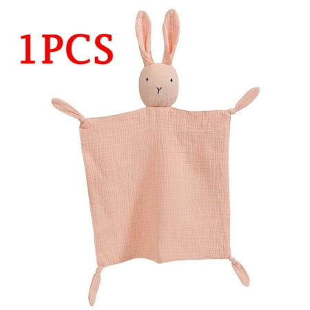 

1Packs Soft Cotton Muslin Baby Bib Plush Rabbit Doll Newborn Safety Towel Sleeping