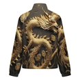 thumbnail image 6 of Jackets for Women Winter Coat Jackets Flannel Stand Collar Jacket(Golden Dragon Wall Art,Size:S-4XL), 6 of 7