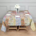 thumbnail image 3 of Pioneer Flower Floral Print Pattern Square Tablecloth,Waterproof Square Table Cover,Wipeable Spillproof Washable Table Cover for Home Kitchen Party Decor 60"x60"(152x152cm), 3 of 6