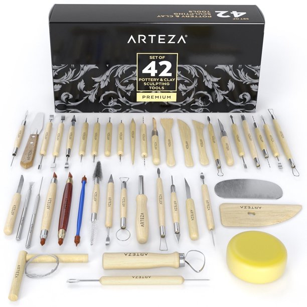 Arteza Pottery and Clay Sculpting Tools Art Supply Set 42 Pack (ARTZ