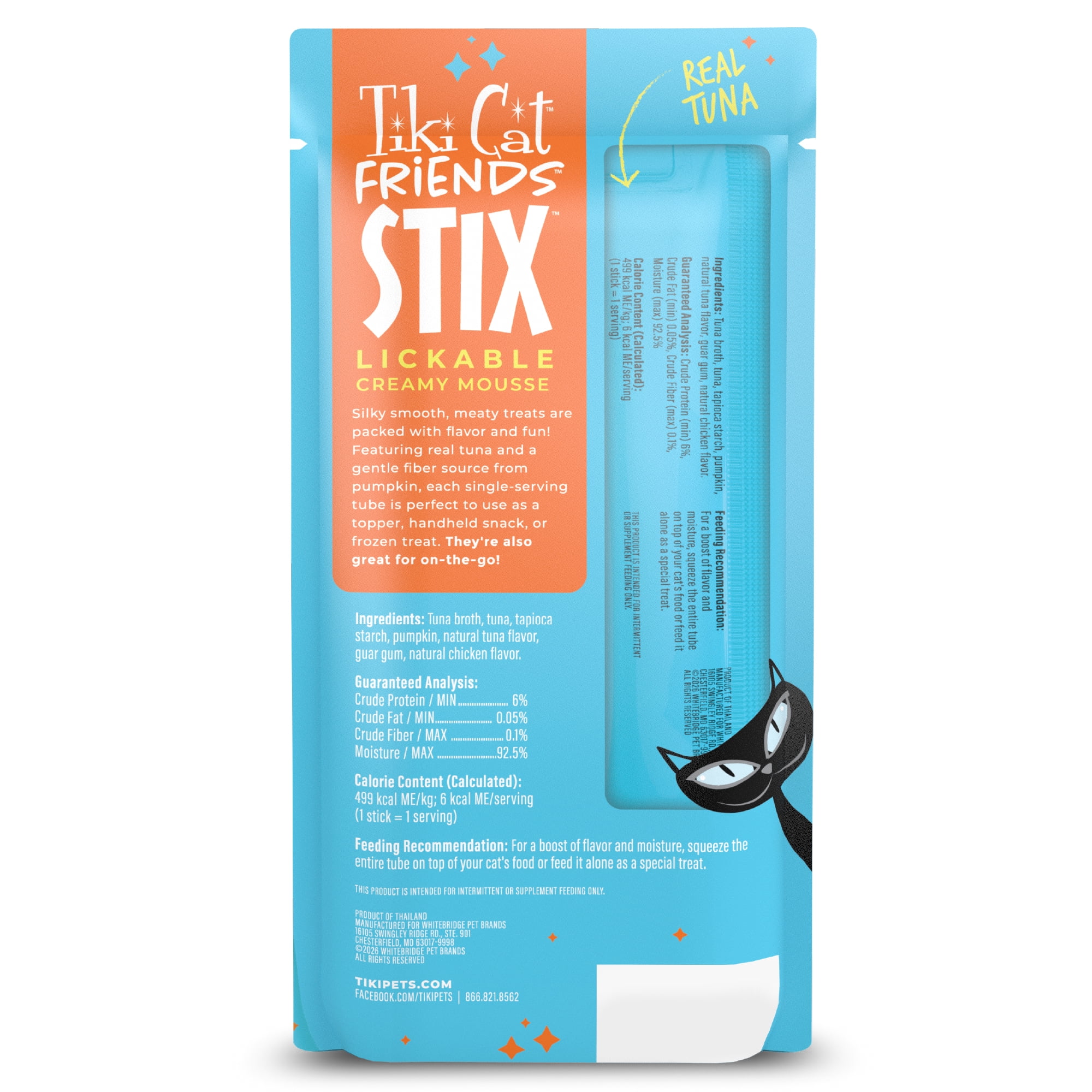 (12 pack) Tiki Cat Friends Stix Tuna & Pumpkin Flavor, 1.6 oz. Pouch