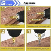 Goobetter Professional Screw Extractor Kit 6Pcs | High Speed Steel Bolt & Screw Remover | Damaged Screw Drill Bit Set for Broken Bolts