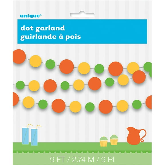 9' Paper Summer Dots Garland