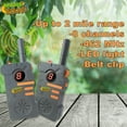 thumbnail image 2 of Nature Bound: Walkie Talkies - Gray & Orange - 2pc Communicating Toy Set, 2 Mile Range, 8 Channels, Built-In Flashlight, 462 MHz, Belt Clips, Kids 5+, 2 of 9