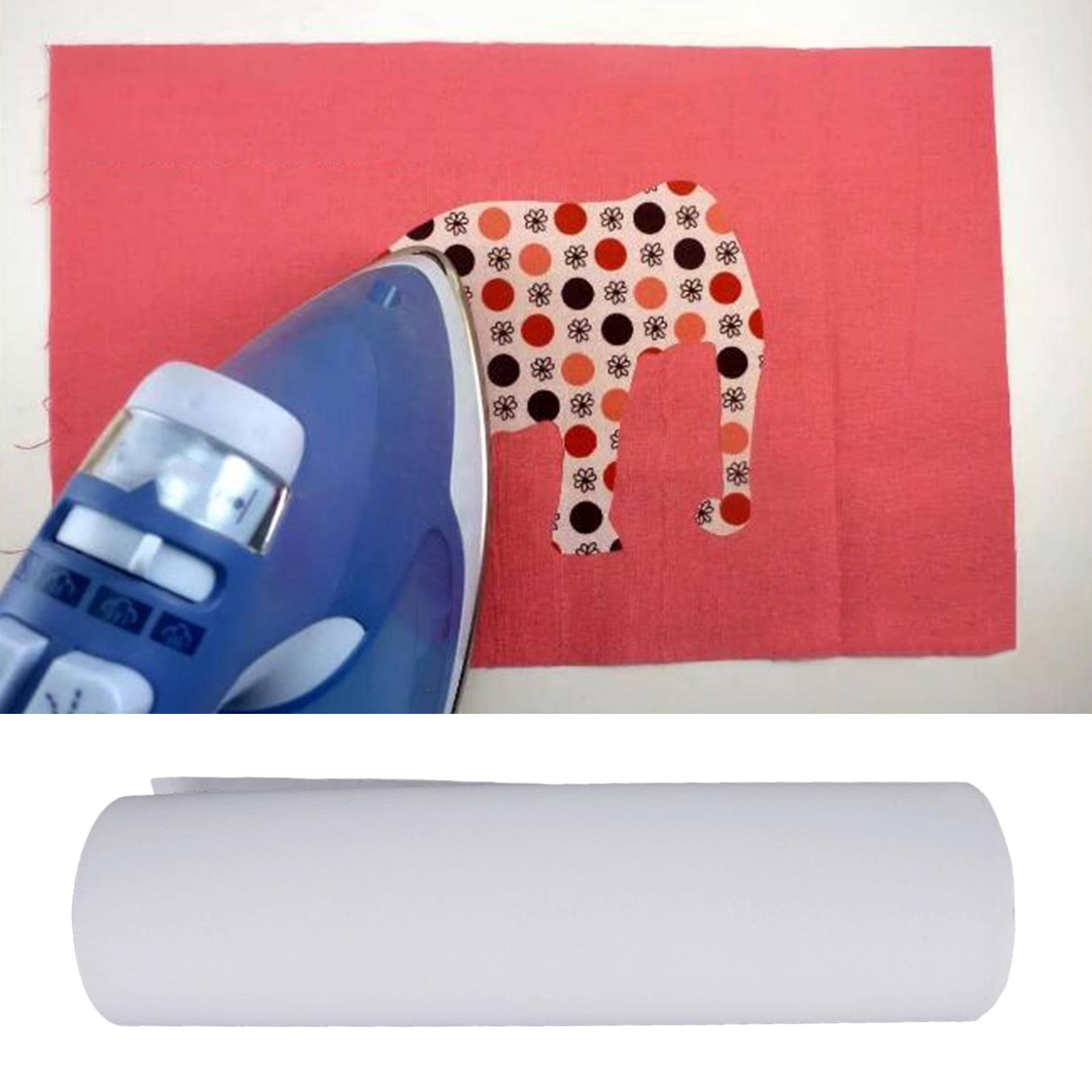 Iron On Adhesive,Iron On Adhesive,Fabirc Applique Double Sided Single Sided,Sewable Decorative Sewing Notion Permanent Crafts, Felt Suede Cardboard Leather Wood DIY,Quilting