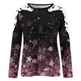 thumbnail image 5 of ICHUANYI Clearance Women Casual Round-Neck Lace Hollow Out Long Sleeve Pullover Slimming Blouse T-shirt Tops(Black, XXL) ICHUANYI WER2023081503964, 5 of 5