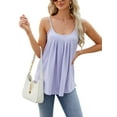 thumbnail image 3 of Gomelly Ladies T Shirts Sleeveless Summer Top Casual Tank Tops Women Sexy Beach Blouse Cami Purple L, 3 of 5