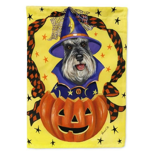 Carolines Treasures PPP3161GF 11 x 0.01 x 15 in. Schnauzer Halloween Garden Flag