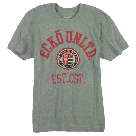 Ecko Unltd. Mens Arch Logo Better Embellished T-Shirt, Grey, X-Small