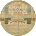 thumbnail image 1 of Ahgly Company Machine Washable Indoor Round Abstract Metallic Gold Area Rugs, 4' Round, 1 of 7