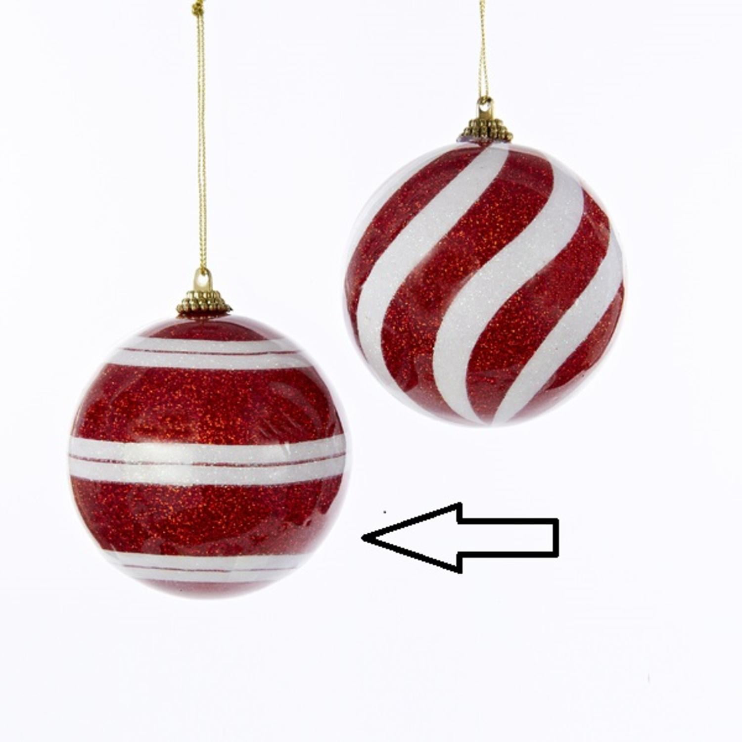 christmas balls red and white