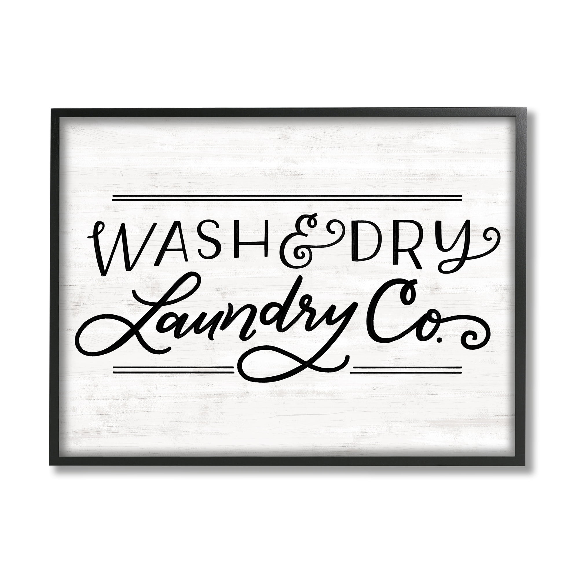 Stupell Industries Wash Laundry Co Grain Textured Background,14 x 11, Design by Loni Harris