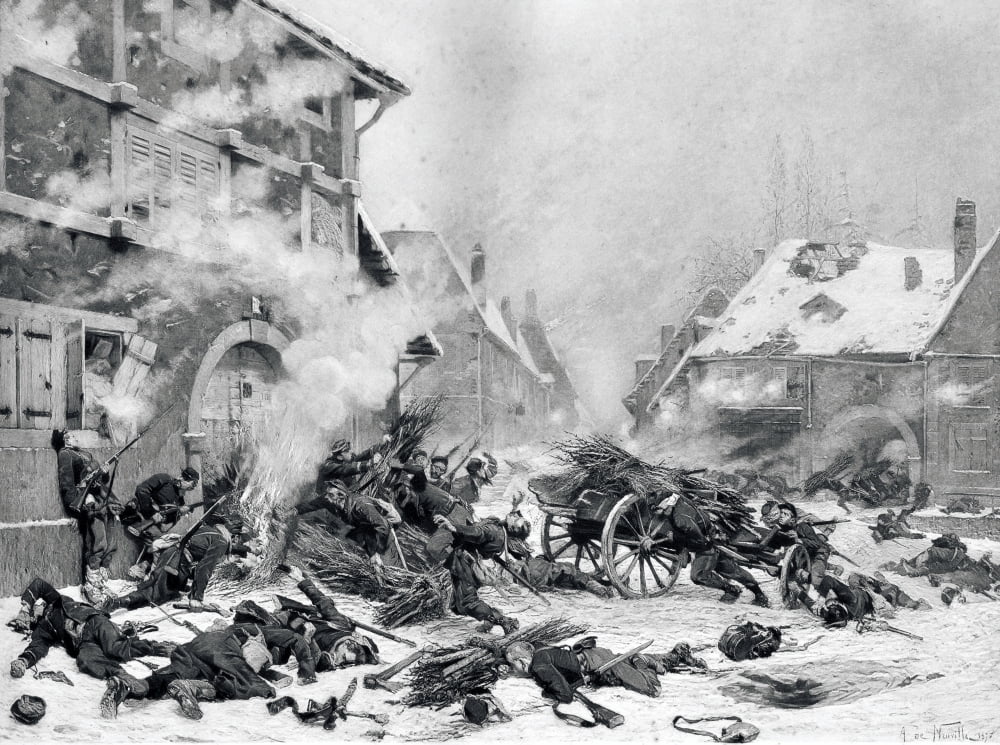 Attack With Fire Of A Barricaded House From 19Th Century Print Of Painting By French Artist Alphonse Marie De Neuville Photogravure By Goupil And Company Incident In The French Prussian War Of 1870 To