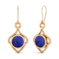 thumbnail image 2 of 6mm Rond Lapis 925 Argent Rose Vermeil Fil Délicate Femmes Boucles d'Oreilles de Fiançailles, 2 of 4