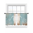 thumbnail image 7 of Coastal Sea Turtle Sheer Curtains 54 Inch Length 2 Panels Set, Summer Coral Ocean Vintage Wood Voile Window Treatment Rod Pocket Short Kitchen Curtains Drapes for Bedroom 52"x54"x2, 7 of 7