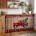 thumbnail image 3 of Red Truck Christmas Cabinet Curtain 28"Wx51"L,Dustproof Storage Cabinet Curtain with Self Adhesive Tape,Red Black Plaid Xmas Tree Vintage Tall Pantry Cover Drape for Kitchen,Utility Closet, 3 of 9