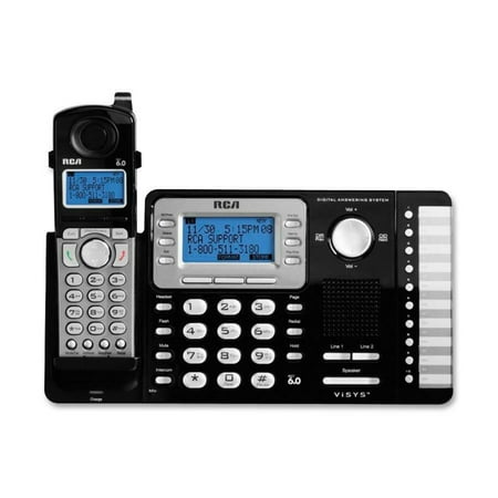 RCA - RCA-25252 ViSYS DECT 6.0 Expandable Cordless Phone System with Digital Answering System - Black/silver