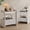 White, variant on Oxirth Modern Black Nightstands Set of 2, Sleek Bedside Tables with Glass Top, End Tables with Fluted Drawer & Gold Handle for Bedroom Furniture