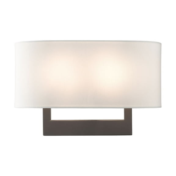 45222-07 Livex Lighting 2 Light Large Wall Sconce In Contemporary Style-9.5 Inches Tall and 15 Inches Wide-Bronze Finish
