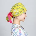 thumbnail image 1 of Gorro médico con botones Bouffant Hat con banda para el sudor para mujeres y hombres Rojo Verde, 1 of 4