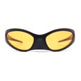 thumbnail image 2 of High Fashion Trendy Wrap Around 90s Sport Plastic Sunglasses Matte Black Orange, 2 of 4