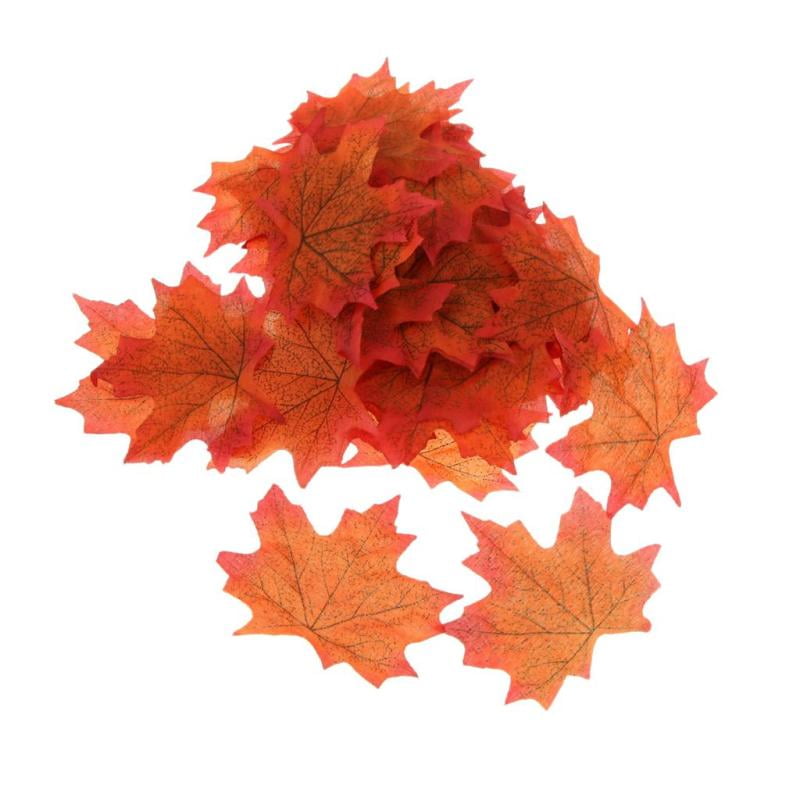 100Pcs Artificial Fall Silk Leaves Autumn Maple Leaf Wedding Party Decoration 