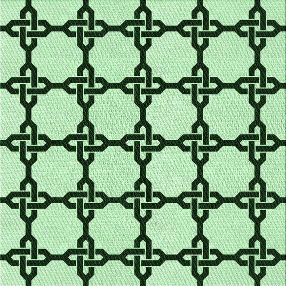 Ahgly Company Indoor Square Patterned Mint Green Area Rugs, 6' Square