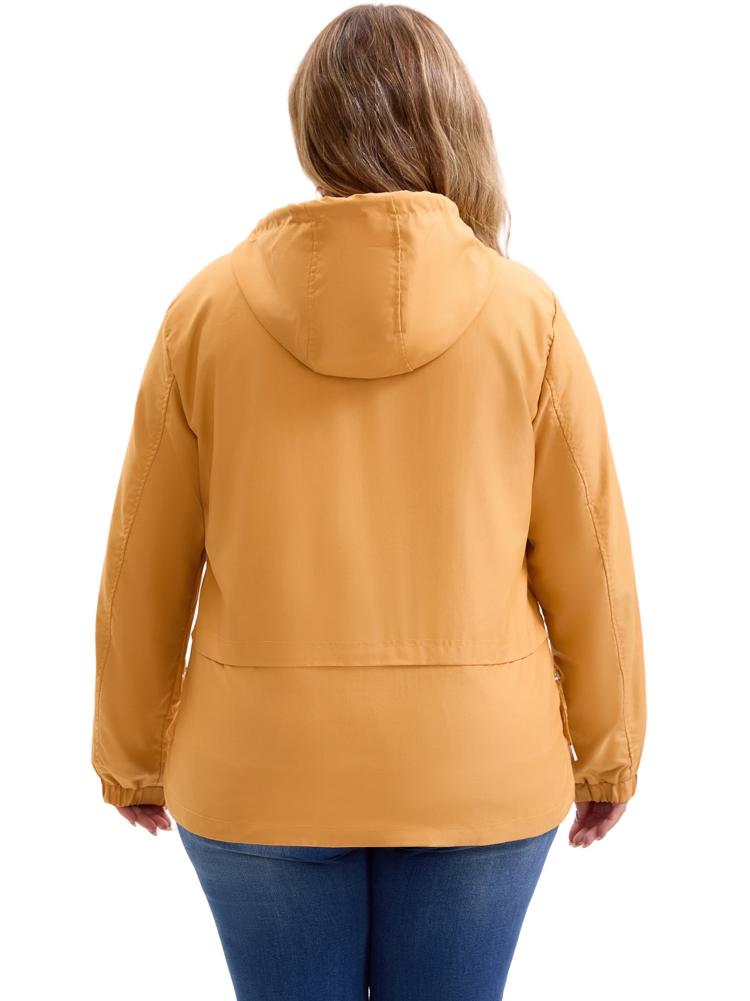 DARING DIVA Plus Size Trench Lightweight Anorak Zip Up Jacket 2X Gold