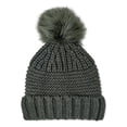 thumbnail image 2 of Time and Tru Women’s Mixed Knit Pom Beanie, 2-Pack, 2 of 2