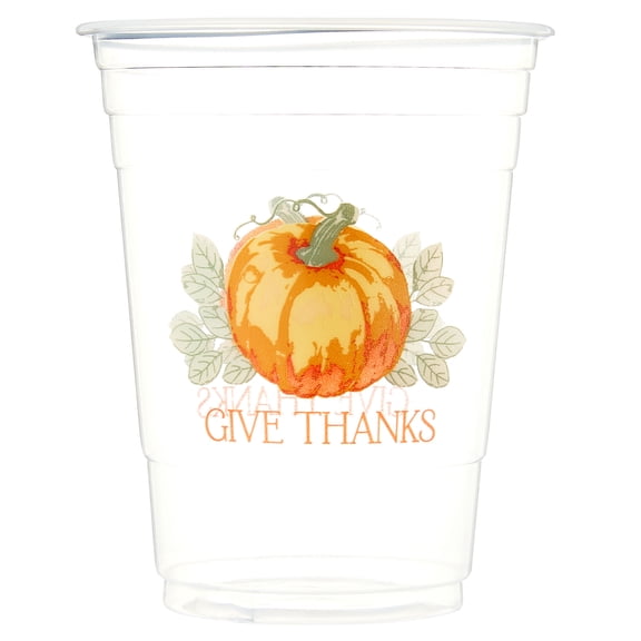 6-Count 16OZ Pumpkin Plastic Disposable Cups, Multicolor, Thanksgiving by Way To Celebrate