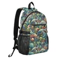 thumbnail image 2 of JIALIOU 14" Laptop Backpack Waterproof Airline Approved Stylish Casual Daypack for Travel Business College Work, Turtle Plants Coral, 2 of 8