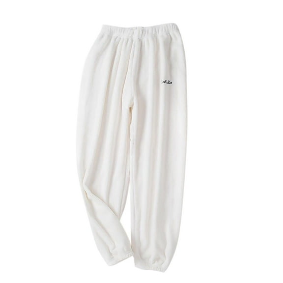 ABATAB Pajama Pants for Women Winter Lounge Sherpa Lined Sleepwear Elastic Waisted Soft Warm Casual Tapered Pj Bottoms