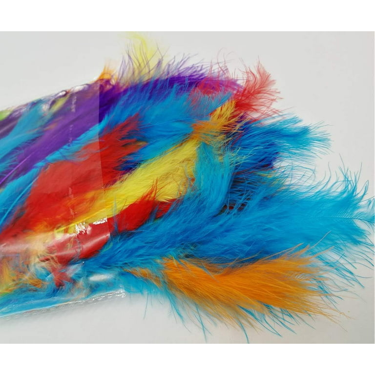 100pcs Royal Blue Fluffy Turkey Marabou Feathers 4-6 Inches for Crafts  Dream Catcher Fringe Trim Colored Feathers Fly Tying Material