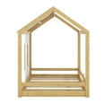 thumbnail image 6 of CLEARANCE! Twin Size House Bed with Roof and Window - White+Natural, 6 of 9