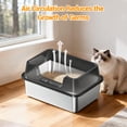 thumbnail image 6 of Stainless Steel Cat Litter Box, High-Sided & Non-Stick, Odor-Resistant Metal Litter Pan, 6 of 7