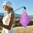 thumbnail image 7 of Golf Towels for Golf Bags for Women Men with Strong Magnetic Retractable Carabiner Golf Divot Repair Tool and Brush, 16''X16'' Microfiber Waffle Pattern Towel Absorbent Set, 7 of 7