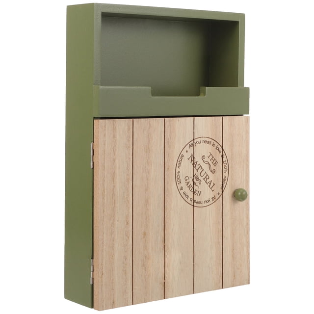 TEHAUX 1 Pce Coffre à Clés Mural en Bois Vert Boîte de Rangement Polyvalente pour la Maison et le Restaurant