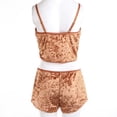 thumbnail image 4 of KOMOO Women Velvet Lace Sleepwear Sleeveless Crop Tops + Shorts Set 2pcs Pajamas Set, 4 of 4