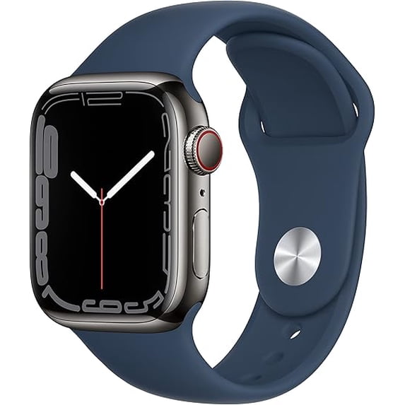 Restored Apple Watch 7 (GPS + Cellular, 45mm) - Silver Titanium Case - Silver Sport Band (Refurbished)